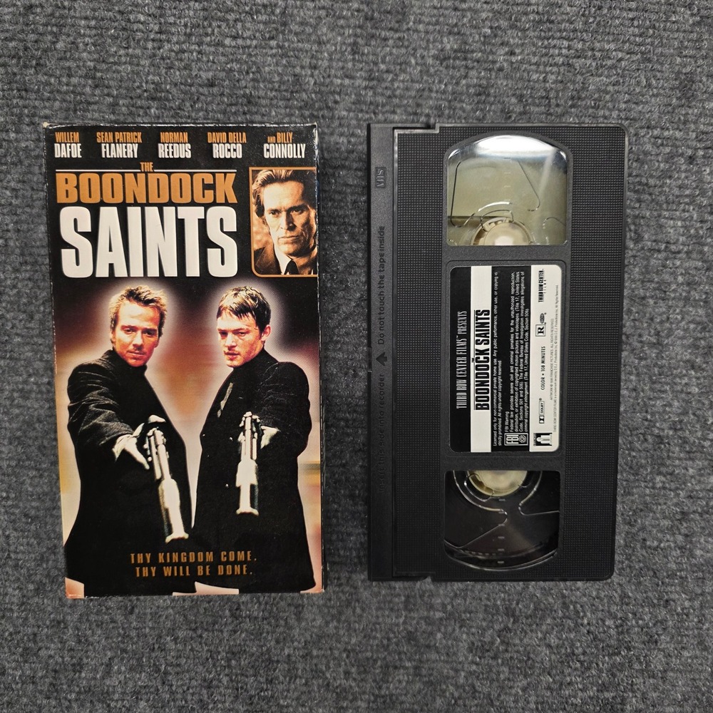 The Boondock Saints VHS Movie Willem Dafoe Norman Reedus Blockbuster Rental 2000